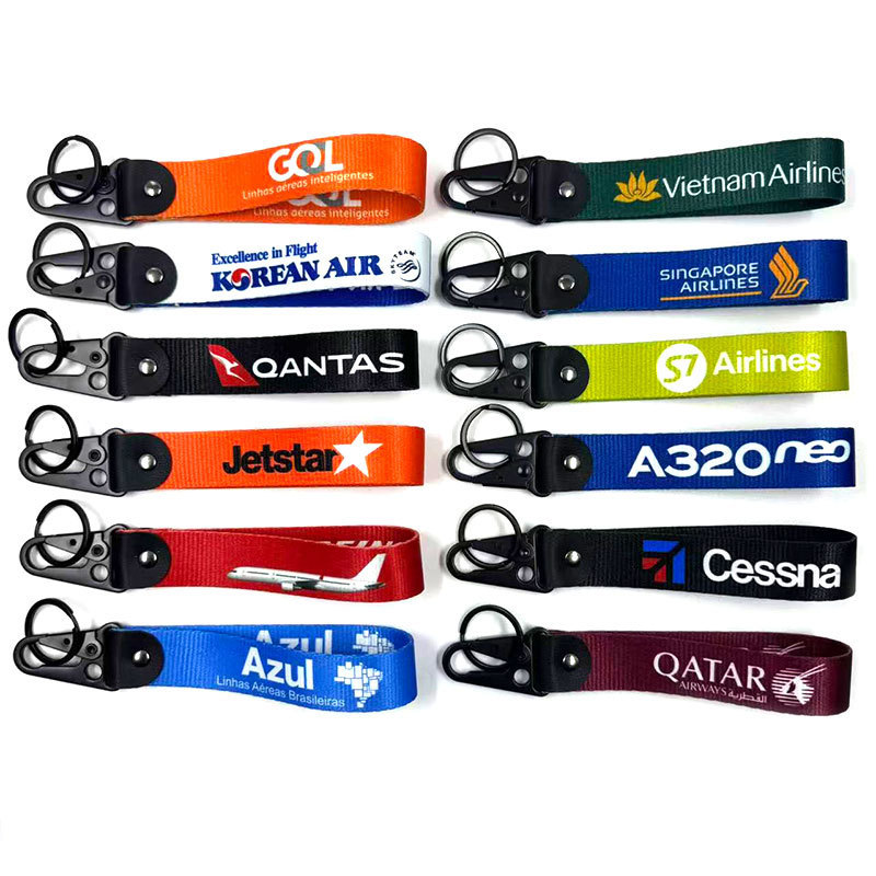 In-Stock Wholesale Cross-Border Jetstar Aviation Boeing Flight Keychain Eagle Beak Buckle Ribbon
