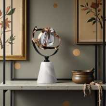 创意金属轨道地球仪家居办公样板间装饰品简约现代书房摆件工艺品