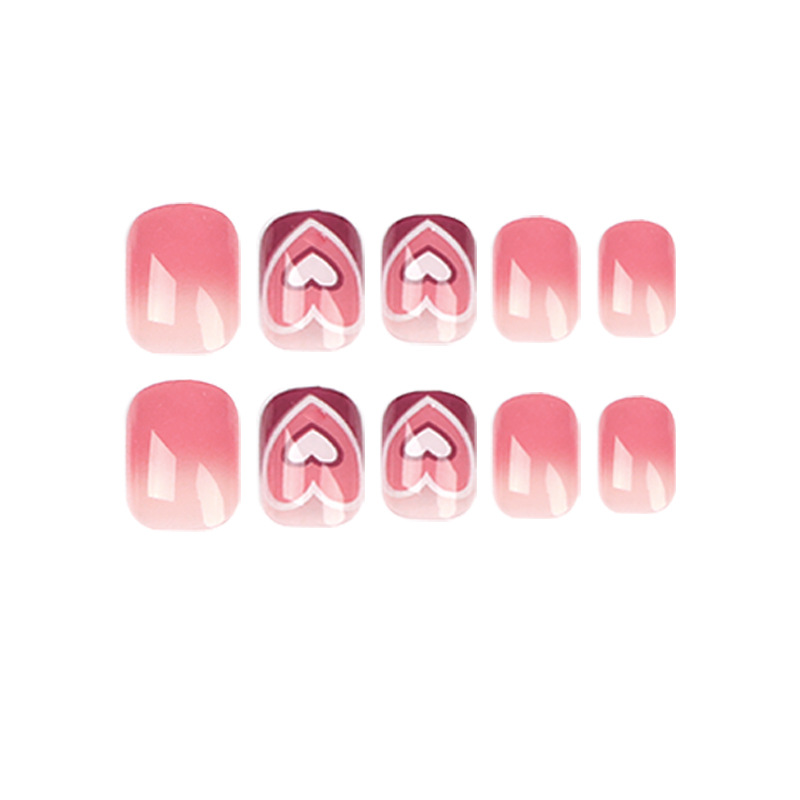 [Pink Gradient Love] desgaste esmalte de uñas al por mayor esmalte de uñas desmontable desgaste esmalte de uñas acabado esmalte de uñas desgaste esmalte de uñas