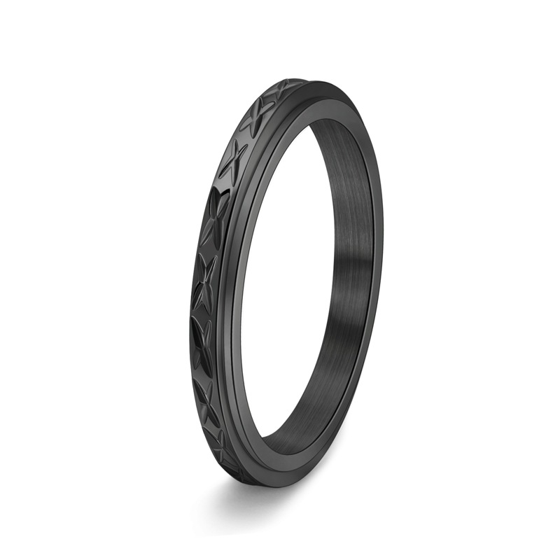 1 Piece Quantity Simple Style Solid Color Titanium Steel Polishing Women's Rings Anxiety Ring Punk Rings