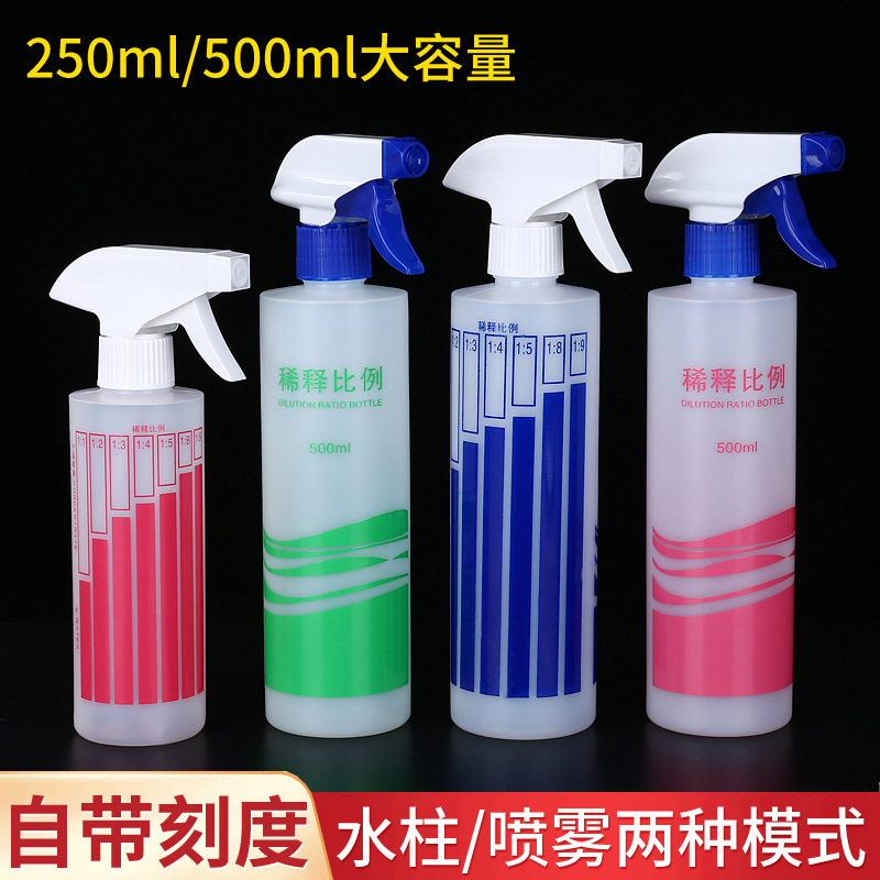 Wholesale 250ml 500ml Dilution Ratio Spray Bottle Alcohol Ratio Dilution Bottle Pet Ratio Bottle Pistol Spray Bottle