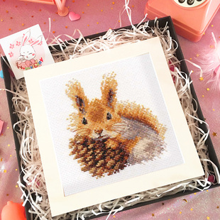 Dmc Cross Stitch Living Room New Small Ornaments Small Simple Novice Student Dw2909 Squirrel Printing