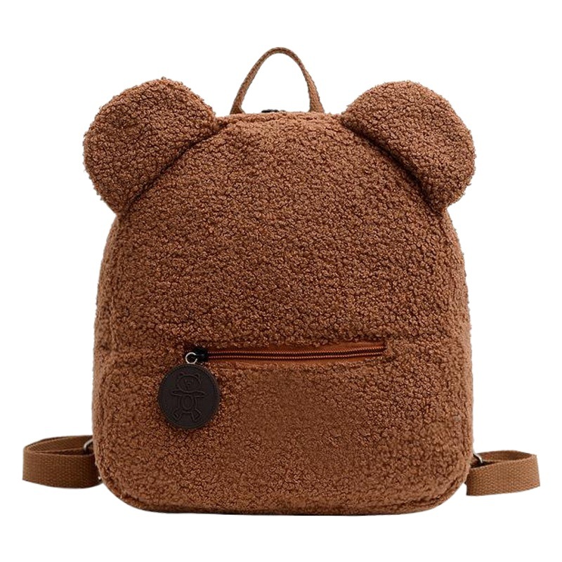 Bolso lindo de La felpa para las mujeres 2024 Otoño e Invierno nueva chica de hombro pequeña mochila hombro peludo chica bolsa de mensajero moda