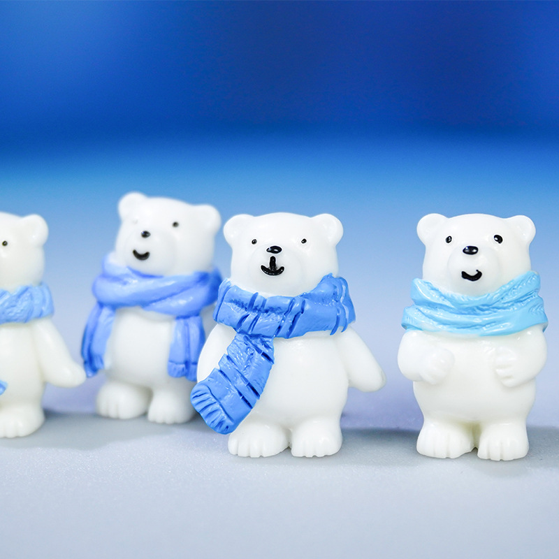 Nueva bufanda de iceberg de paisaje de nieve explosiva, muñeca de oso polar, decoración creativa de micro paisaje de bricolaje, decoración de resina