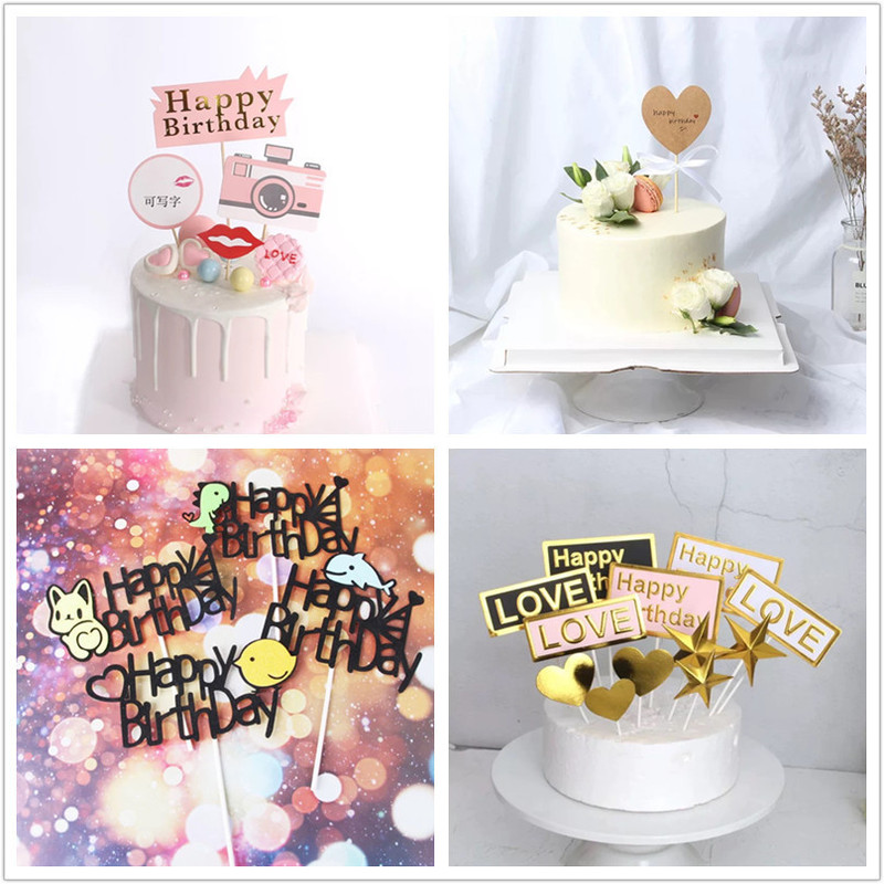 Birthday accessories card ins decoration cake birthday cake accessories decoration card accessories plug-in decoration
