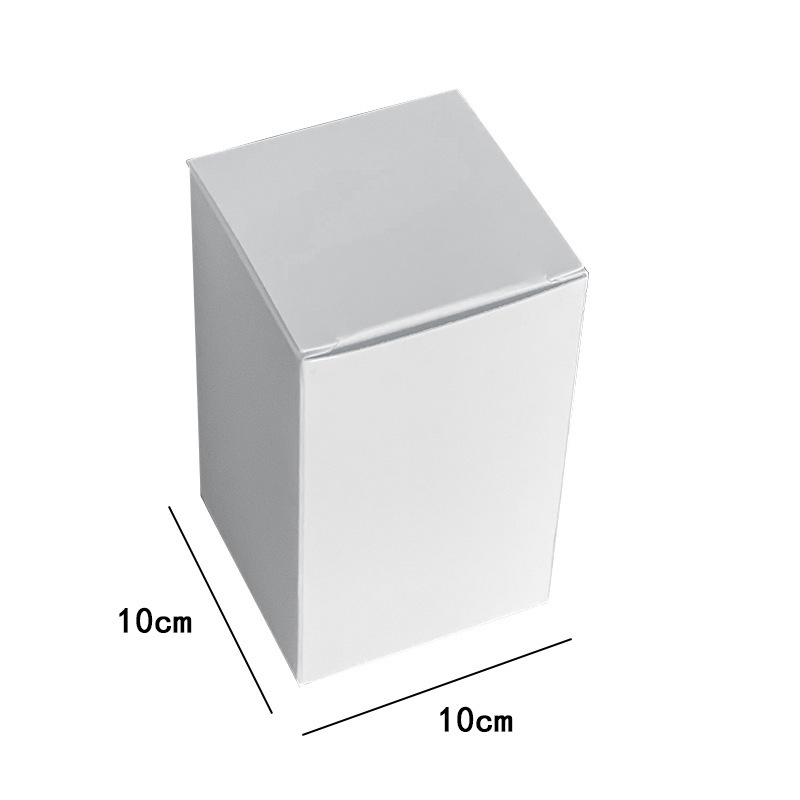 10x10 (length and width)-3cm (height)-white cardboard