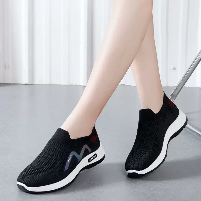 鞋子女2023外贸女鞋健步鞋舒适软底中老年妈妈鞋老北京布鞋女拼色