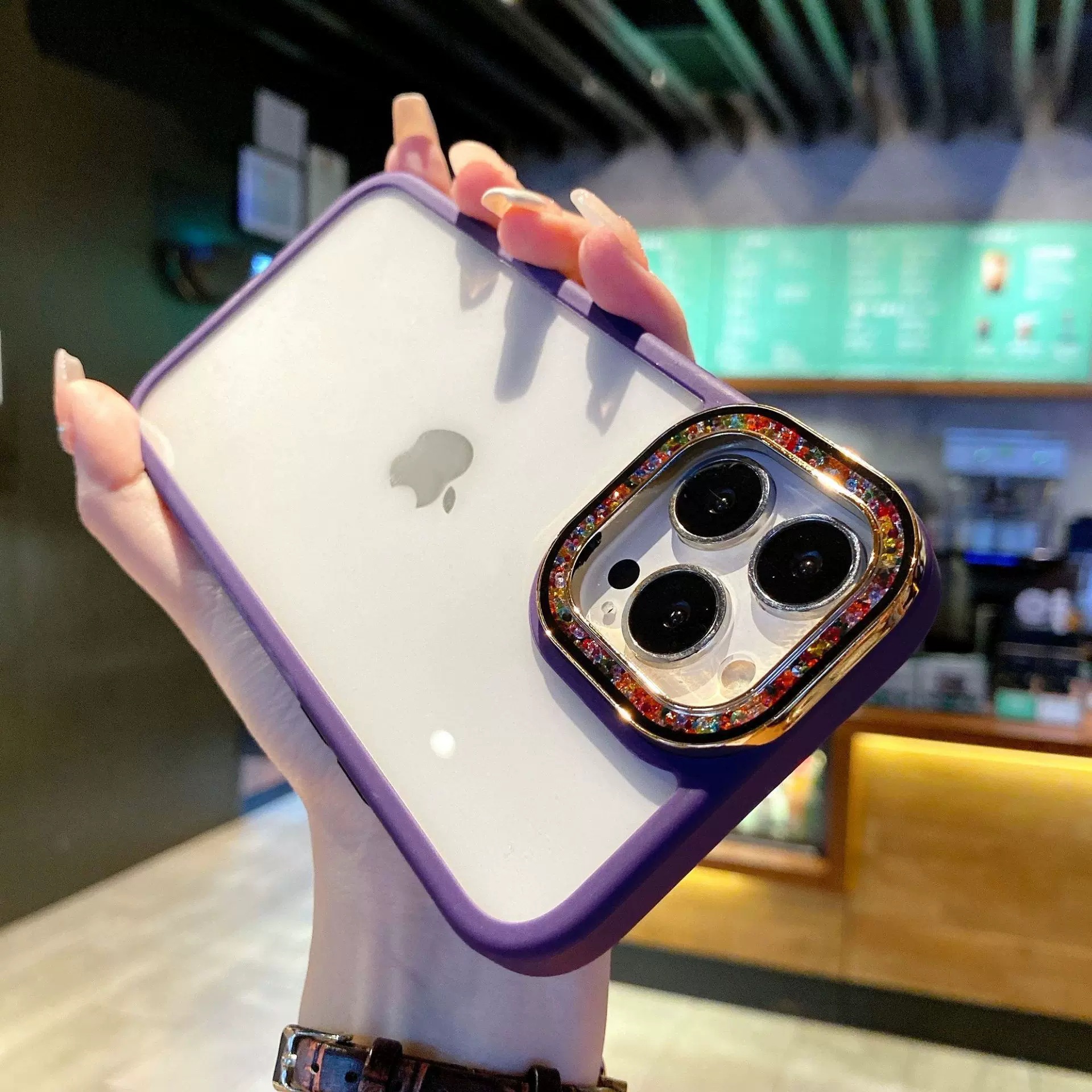 Yinhe serie IPhone16PROMAX lente de brillo Apple 15promax funda transparente para teléfono móvil para ip14