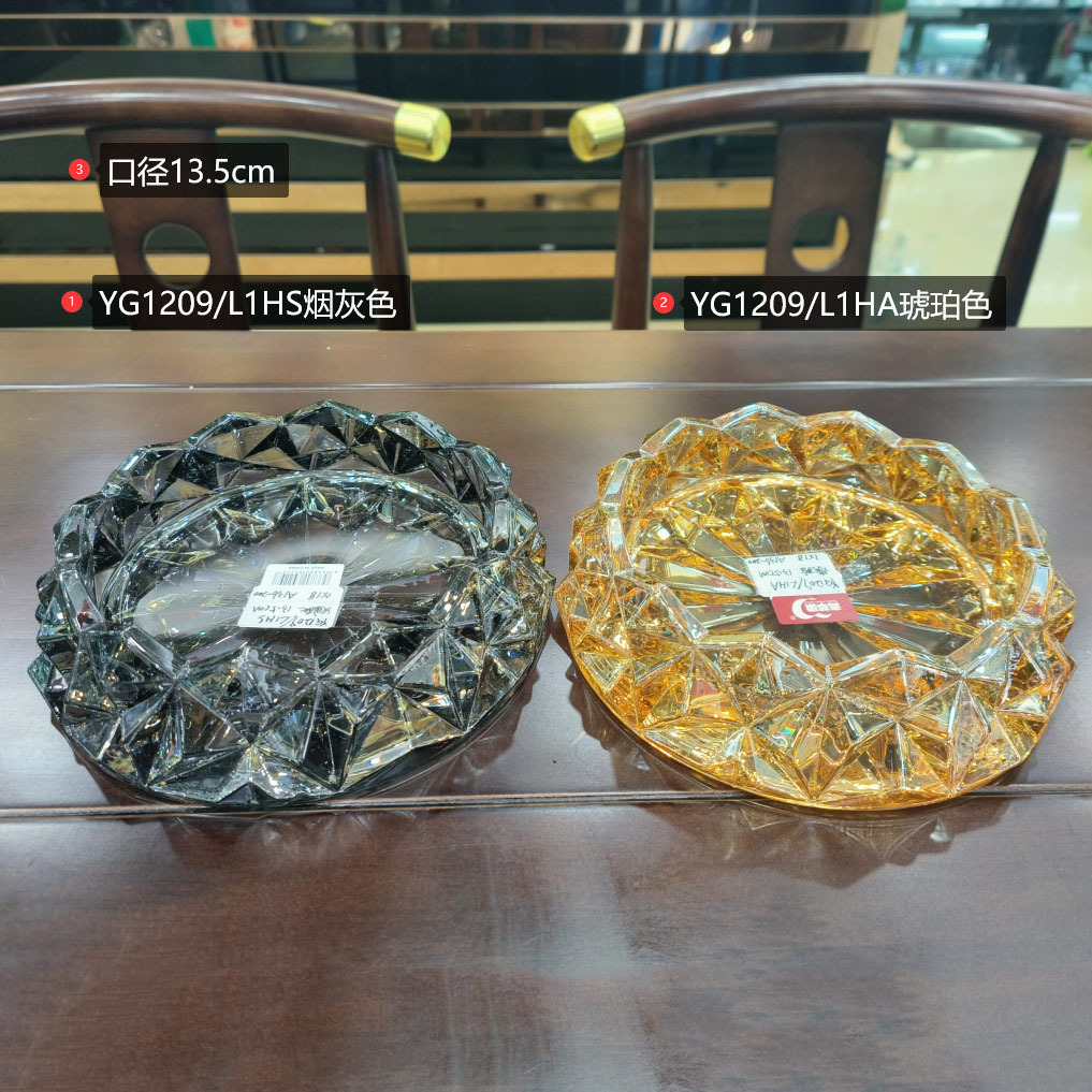 Manzana verde al por mayor cenicero de vidrio transparente hotel restaurante de cigarrillo de cristal gris de cigarrillo de cristal rosa de cigarrillo de cristal