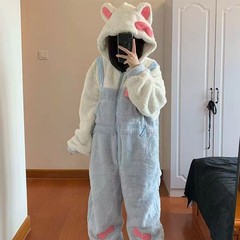 厂家直销连帽睡衣苏州家居服连体加厚加绒可爱居家休闲时尚