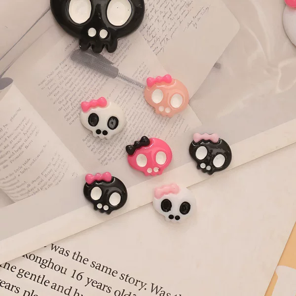 Halloween Skull small size Mini Resin Nail Art Accessories Wear Nail Nail Stickers Hairpin Handmade DIY Accessories