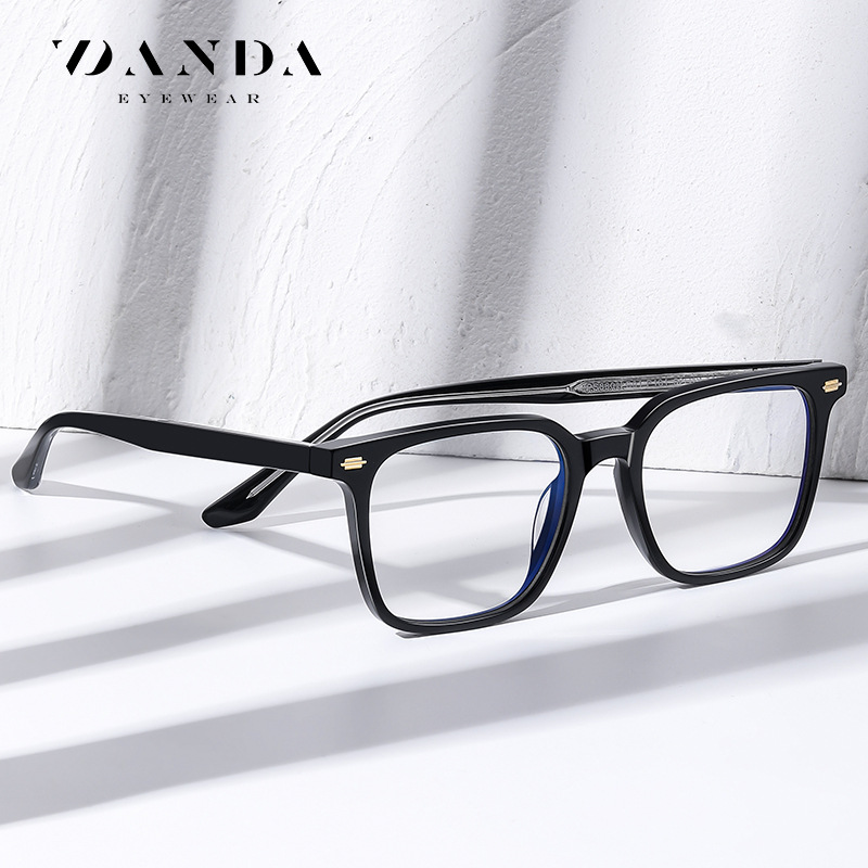 El Comercio exterior nueva placa gafas Marco de las mujeres artísticas cuadrados gafas lisas PS8801 placa fija alta anti-azul gafas de luz hombres