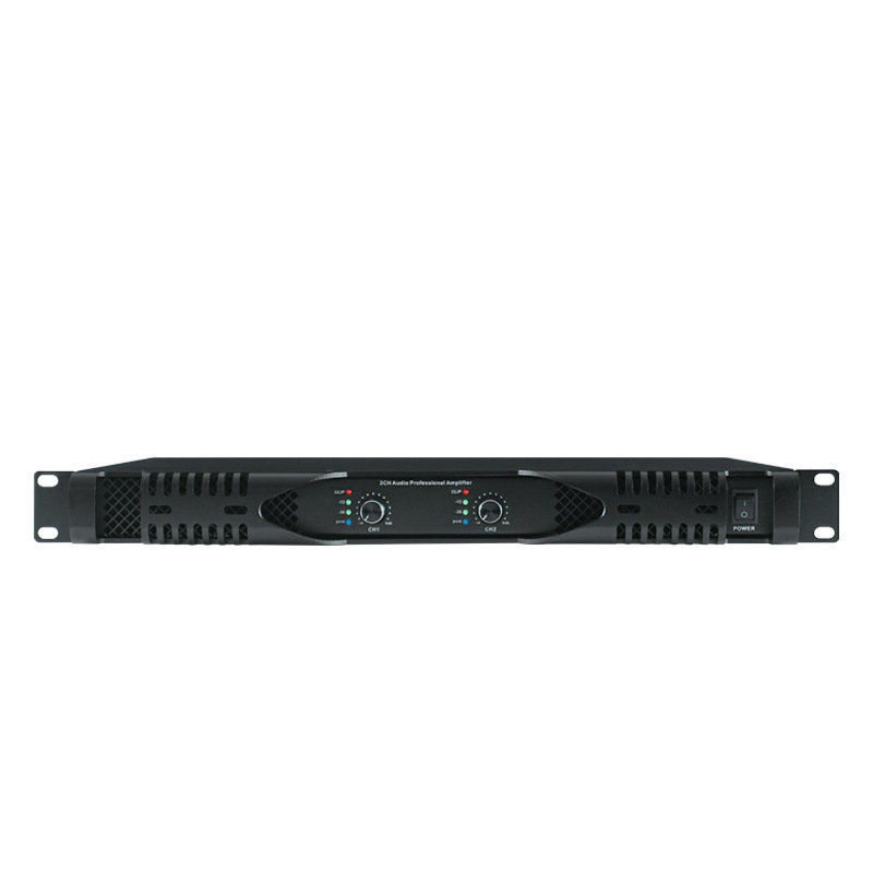 Amplificador de potencia transfronterizo profesional 1U Amplificador de potencia de etapa posterior puro 2 canales 4 altavoces 2400W amplificador de potencia