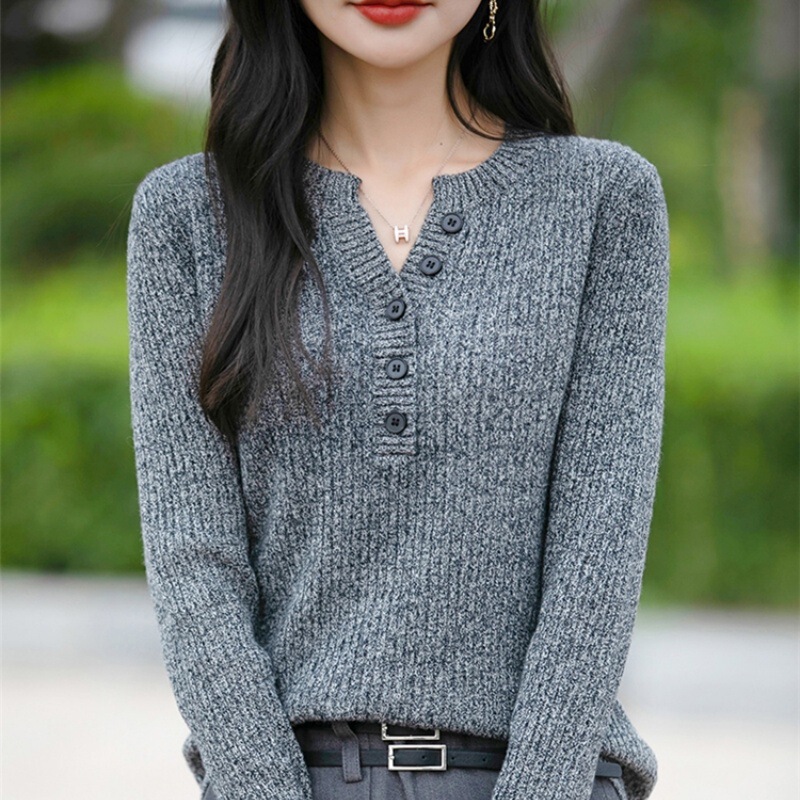 红色V领显瘦针织打底衫女2025秋冬新款洋气内搭大码女装针织毛衣|undefined