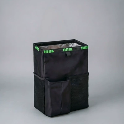 Car storage bag/box seat back ice pack, snack - black-tissue-box-with-green-edges