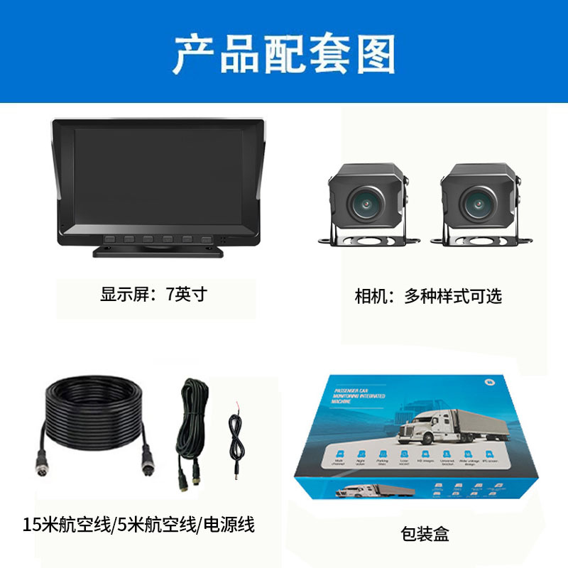 High-definition IPS display screen for cars, trucks, buses, and other vehicles; rear-view camera display