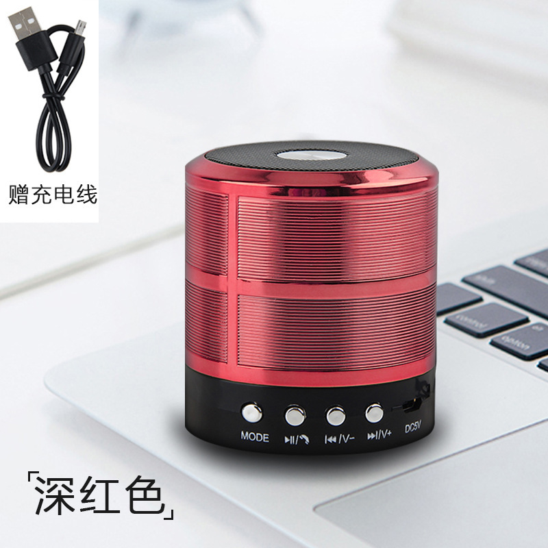 Altavoz Bluetooth WS-887 Mini Subwoofer, Portátil para Hogar y Exterior, Carcasa Metálica, Tarjeta TF, Audio Inalámbrico, Fabricante Mayorista