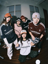 明星同款leamisam夏季美式t恤短袖男hiphop上衣三条杠白色体恤衫