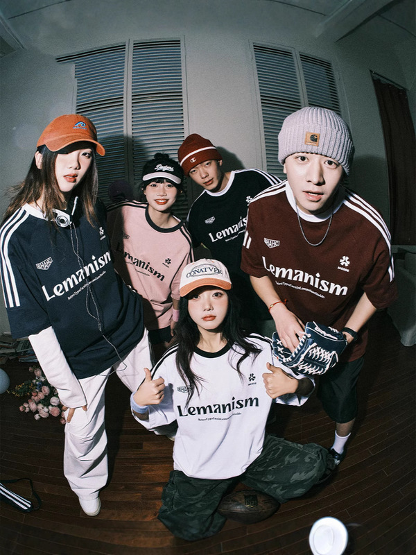 Star Same Style leamisam Summer American Style T-shirt Short Sleeve Men's hiphop Top Three Bar White T-shirt