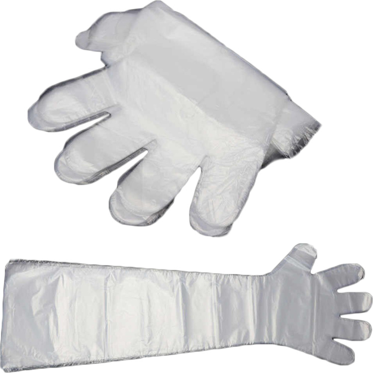 红色橘色白色现货柔软90cm 兽医塑料手套 一次性兽用长臂手套A