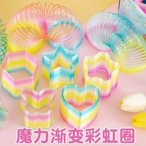 Alien Golden Onion Transparent Rainbow Ring 12 Pcs/Box New Bestselling Rainbow Toy Polyhedral Rainbow Ring Wholesale