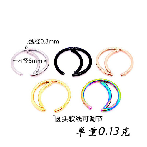 European and American fashion moon nose ring, stainless steel piercing nose pin, small nose ring piercing jewelry, stainless steel jewelry factory