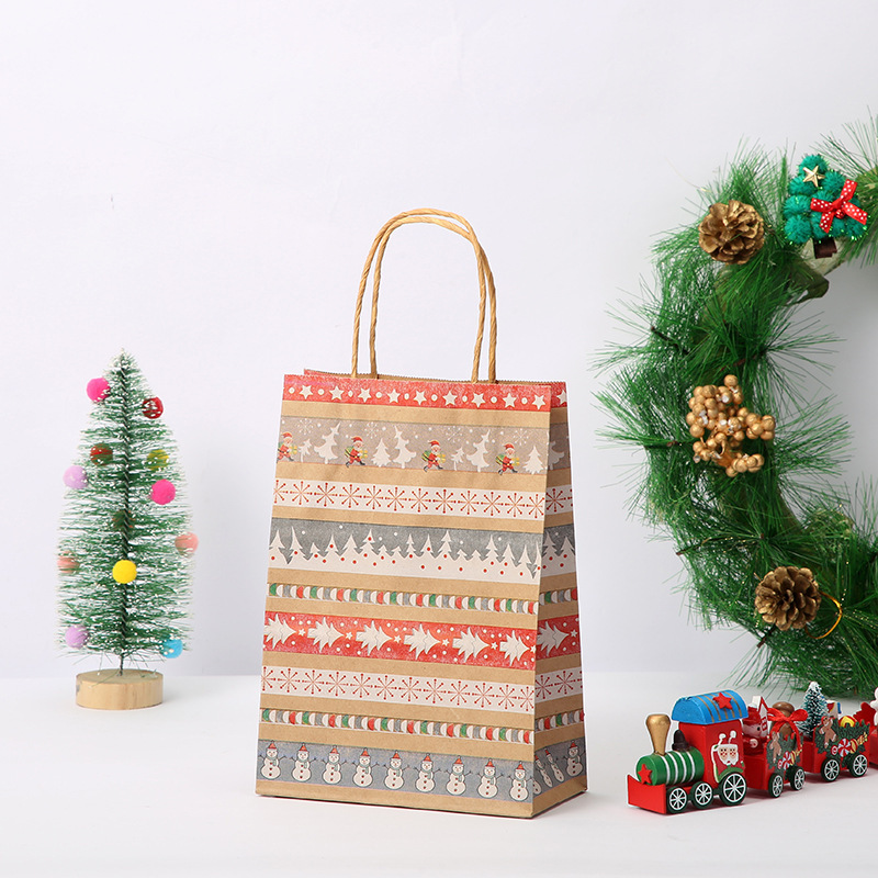 現物クリスマス礼袋クラフト紙包装袋卸売りはデパートのレジ袋を決めることができる|undefined