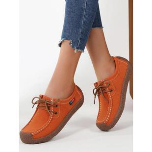 W 42442 Tie-Up Snail Shoes Autumn Flat Shoes �n��ϵ��Ů��Ь
