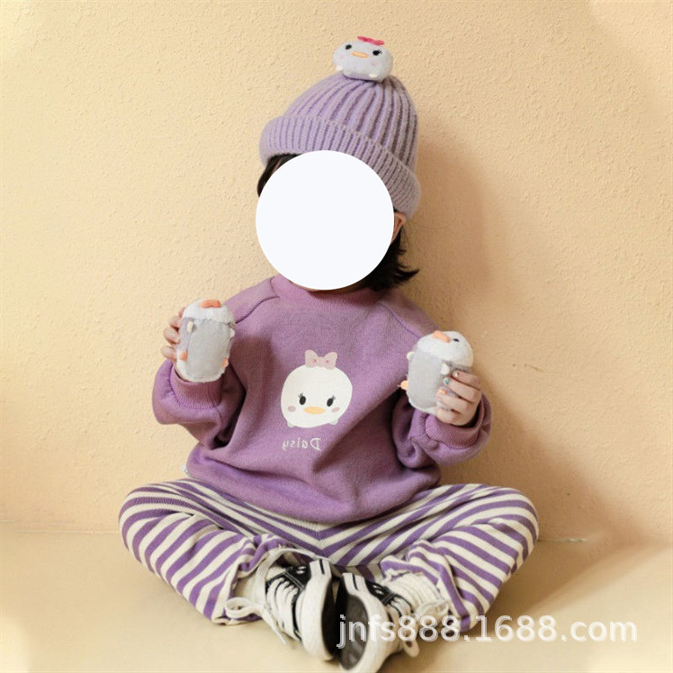女童韓版春秋裝兒童加絨洋氣套裝春款運動衛衣長褲兩件套童裝0066