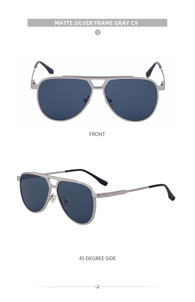 Steampunk Piloten-Sonnenbrille Oval für Herren 2026 Luxusmarke Vintage Punk Metall Outdoor Sonnenbrille für Männer Trendige Doppelbalken-Brille – Detail 23