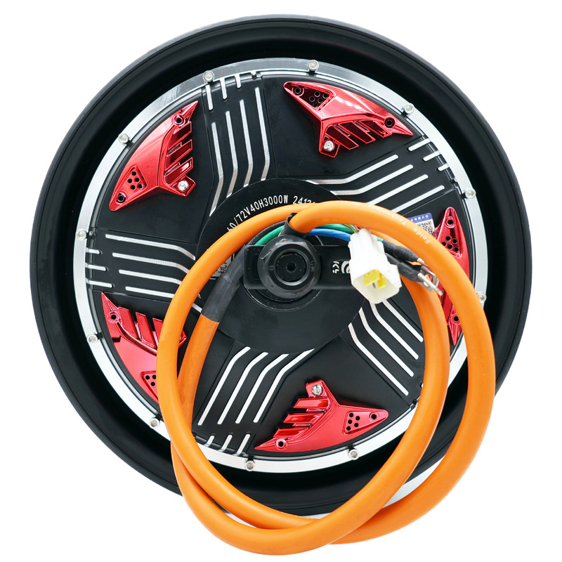 Dkys Brushless Dc Hub Motor 72V 12-Inch 40H 3000W Electric Vehicle Motor Red V5
