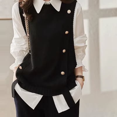 Chaleco de las mujeres 2020 nuevo chaleco de principios de primavera de punto de diseño suelto sentido chaleco suéter chaleco sin mangas de moda ropa exterior