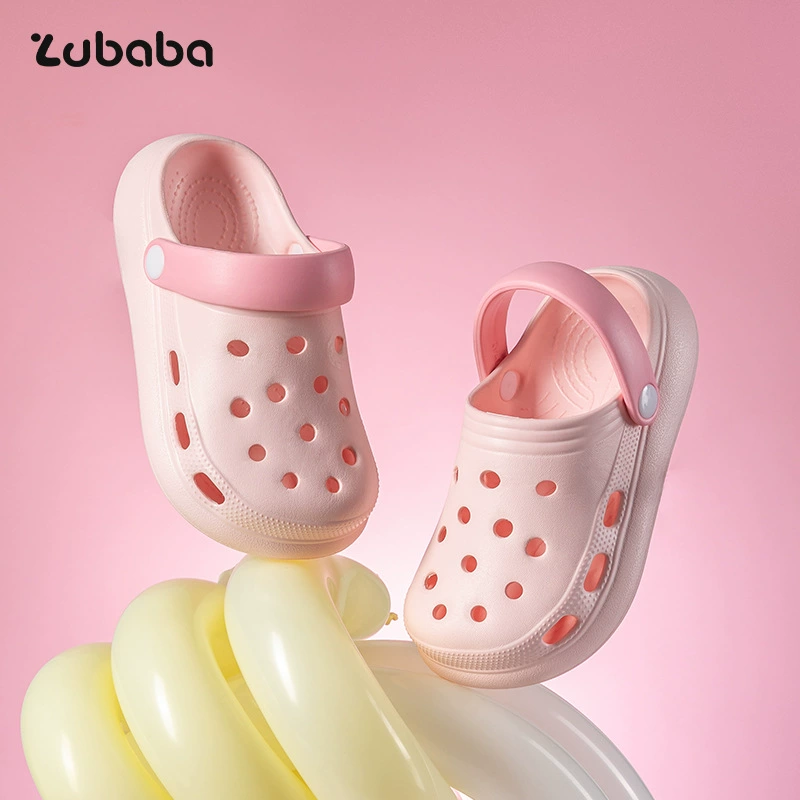 Простые однотонные детские сабо для девочек и мальчиков, летние уличные тапочки, пляжная обувь, закрытые сандалии для детей старшего возраста.