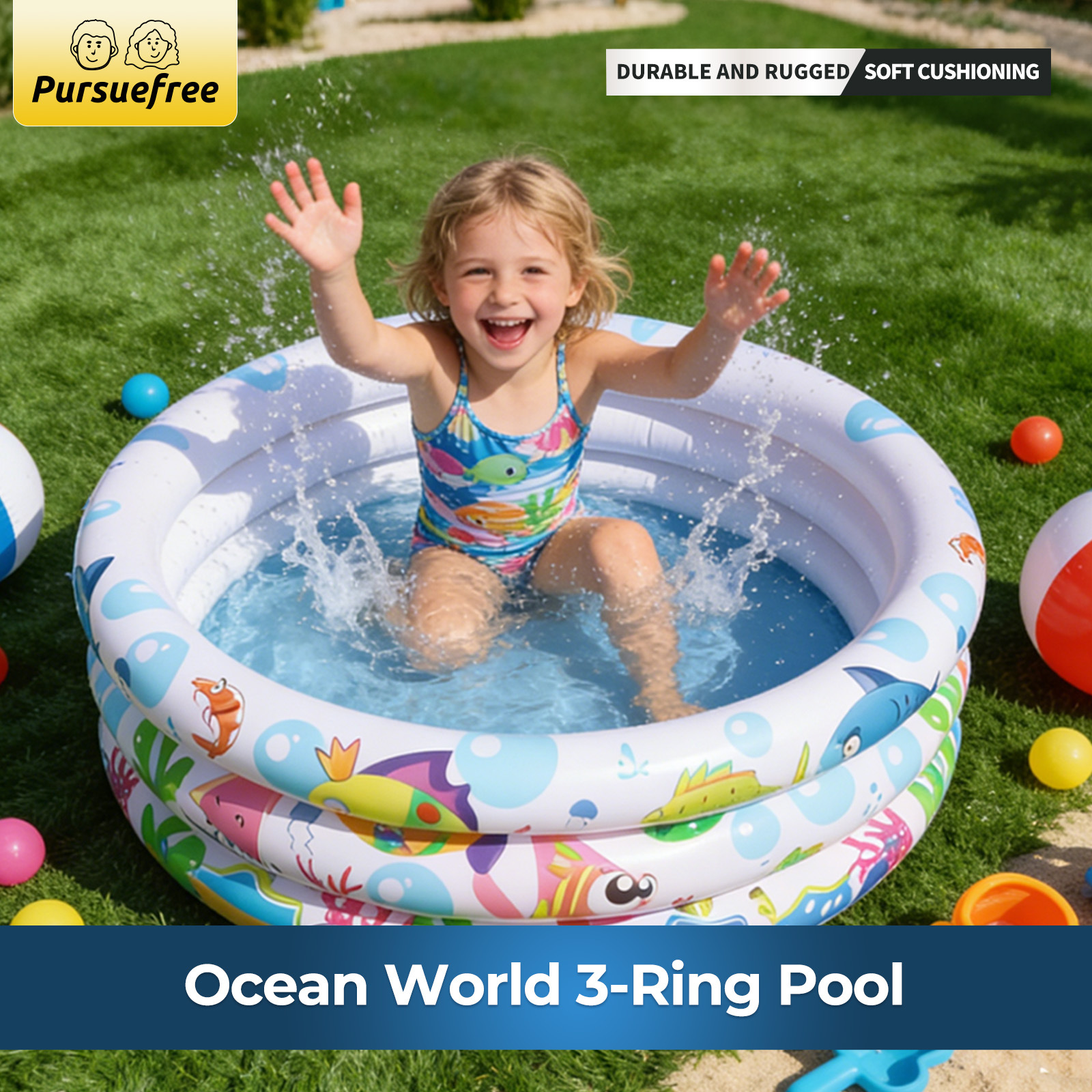 Pursuefree piscina de arena infláble piscina de pesca juego espeso interior y exterior piscina infantil juguetes piscina infláble