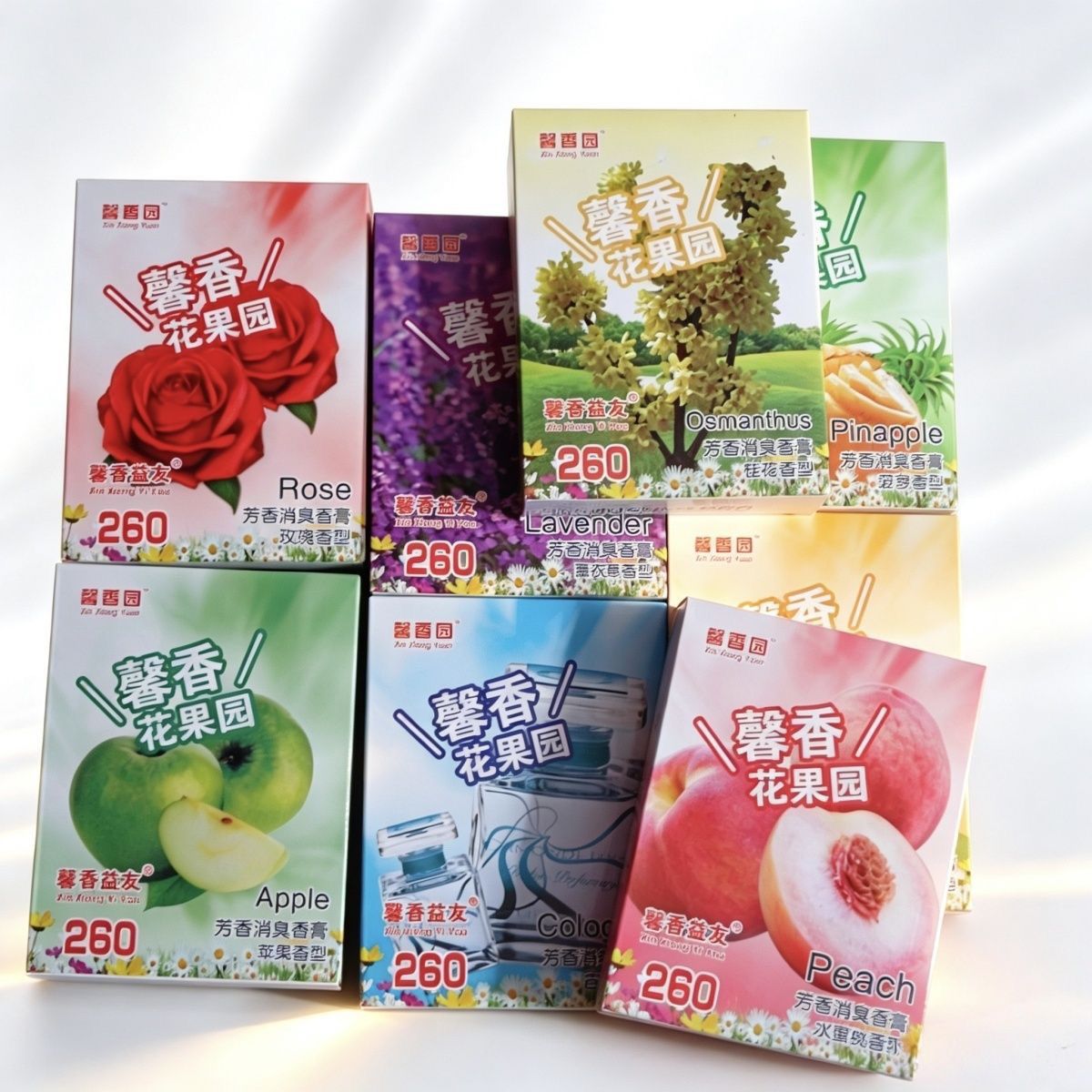 Xinxiang yiyo 260g بلسم سيارة عطر صلب سيارة علاج بالروائح العطرية المنزل استخدام مزدوج معطر الهواء صندوق بخور