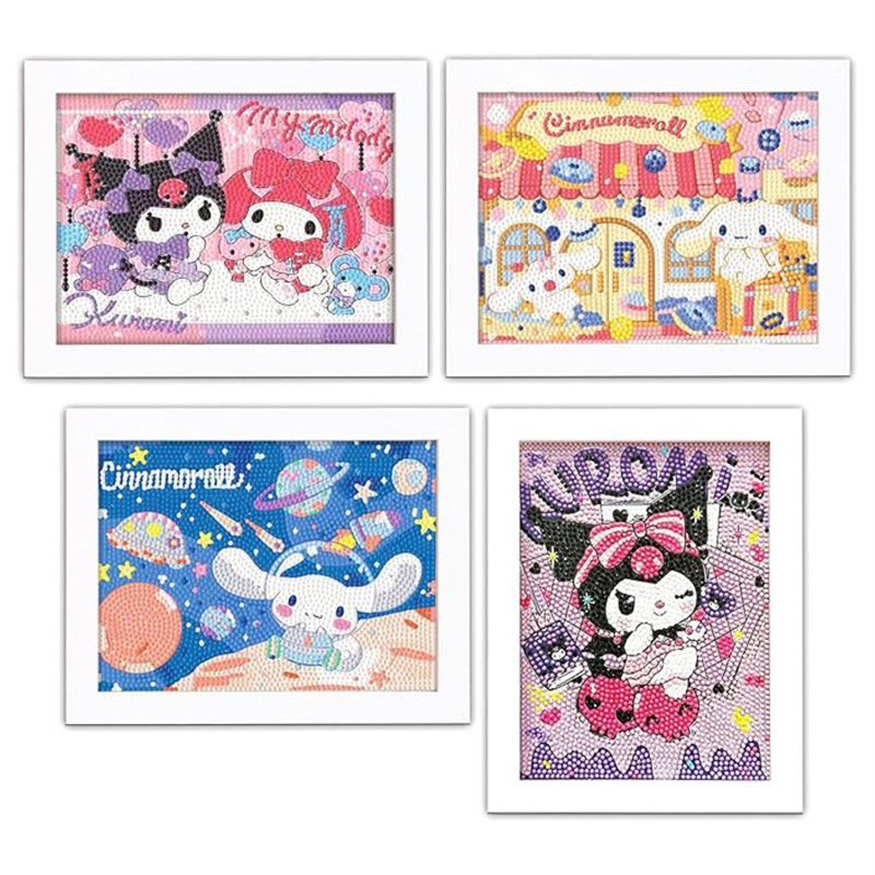 Cartoon Diamond Painting Children's Handmade DIY Diamond Sticker Bedroom Living Room Decorative Painting Masonry Painting Photo Frame 17*22cm