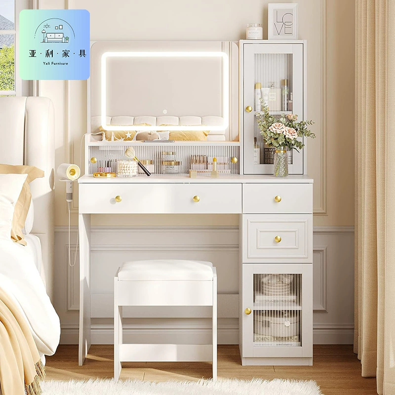 Экспортная мебельная панель для туалетного столика Amzom, простой компактный туалетный столик для спальни с подсветкой