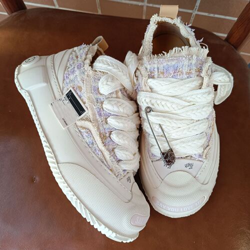 Wu Jianhao's same color changing big head shoes 2024 new style sponge bottom lacing couple color matching three generations beggar shoes 