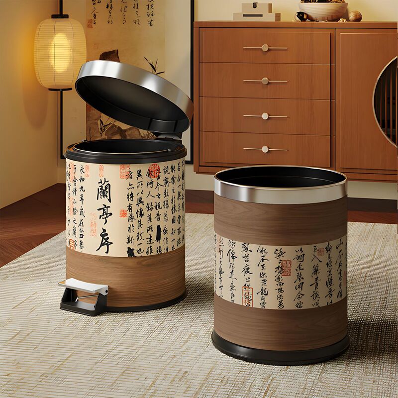 Chinese-Style Trash Can for Living Room, Home Use, 2026 New Model, High Aesthetic Value, Large Size, Large Capacity, Suitable for Bedroom, Kitchen, Bathroom Chinese-Style Trash Can for Living Room, Home Use, 2026 New Model, High Aesthetic Value, Large Size, Large Capacity, Suitable for Bedroom, Kitchen, Bathroom