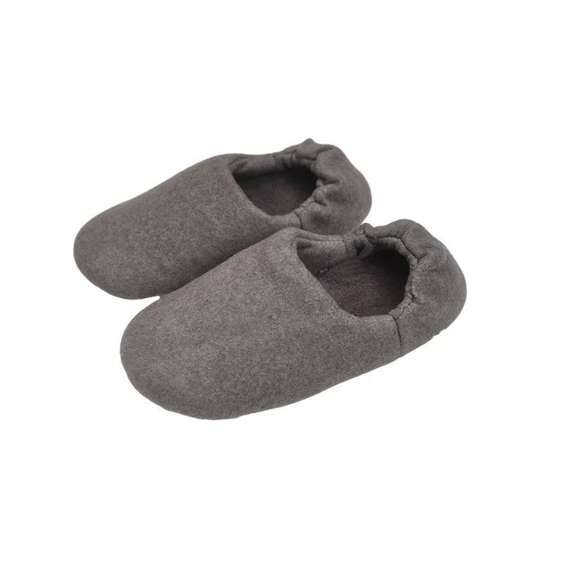 Japanese-Style Home Slippers with Cotton Lining for Women, Winter Warm Couple's Thick-Soled Non-Slip Waterproof Household Plush Soft-Soled Silent Slippers for Men