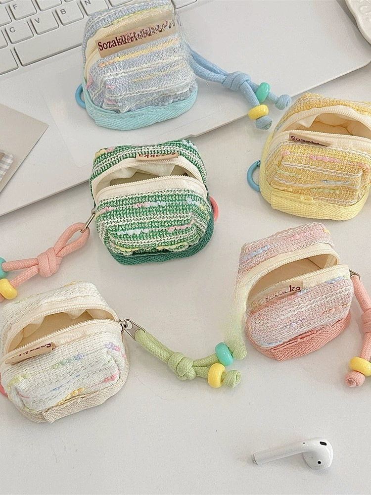 Милый и портативный, подходит для беспроводной Bluetooth-гарнитуры, защитный чехол для хранения, мягкий тканевый чехол