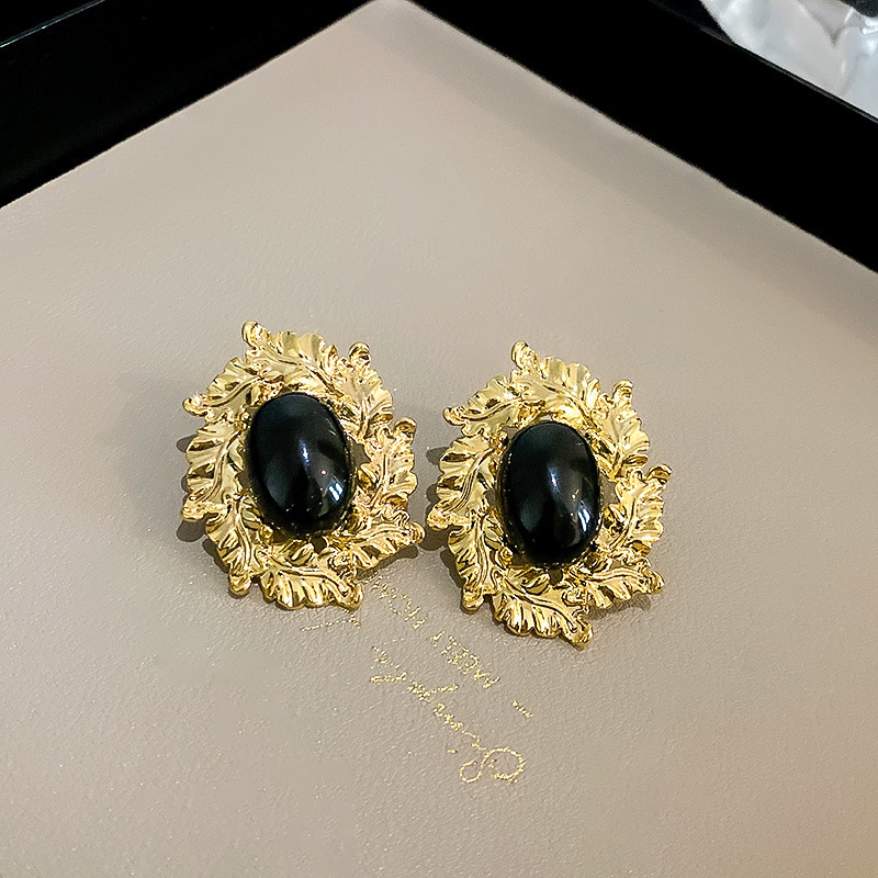 中古vintage复古花朵耳环轻奢高级感流苏耳钉设计感百搭耳饰批发|undefined