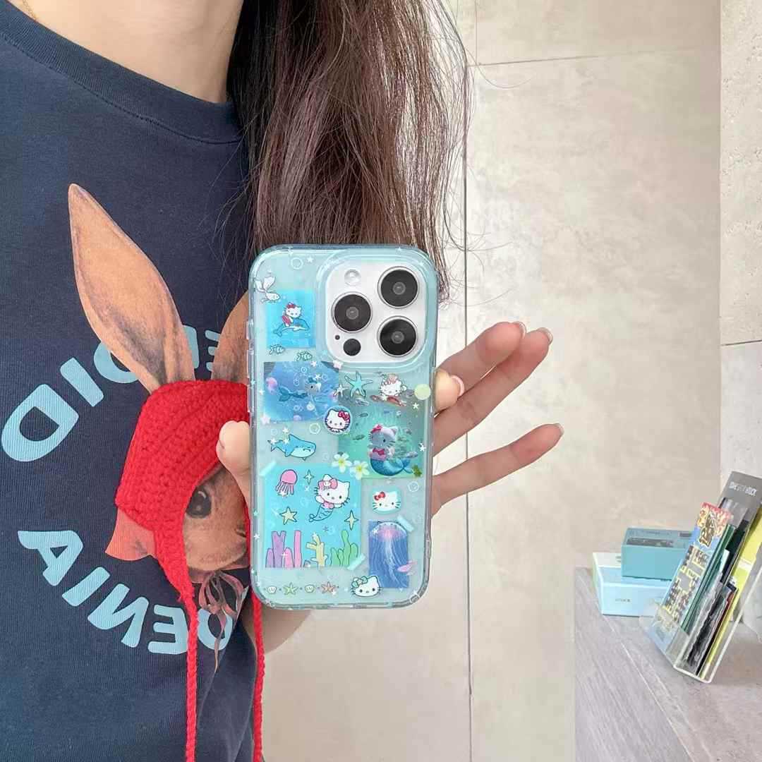 Chica ins brillo sirena kt para iphone16 Apple 15ProMax/14/13 funda para teléfono móvil 16Pro