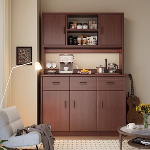 Sideboard Cabinet Wall Integrated Cabinet Modern Simple Living Room Storage Cabinet Imitation Solid Wood Entry Luxury Wine Cabinet Storage Locker