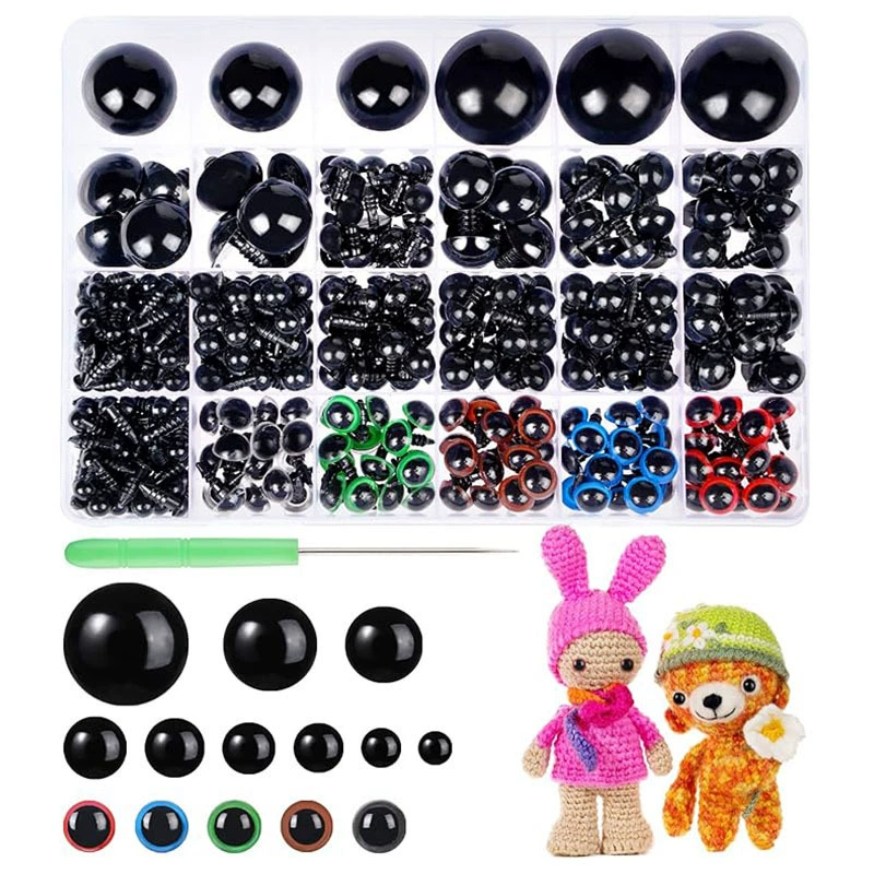 816 шт. вязание крючком для животных, наполненных пластиковыми цветными безопасными глазами, ремесленные глаза, игрушки кошачья собака, глаза 6-30 мм