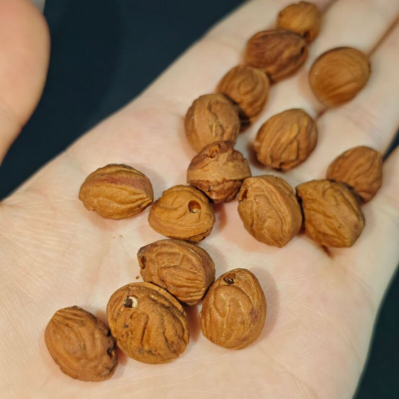桃核雕刻桃篮配珠手串儿童吊坠手工diy手链材料桃核长命锁福字锁|undefined