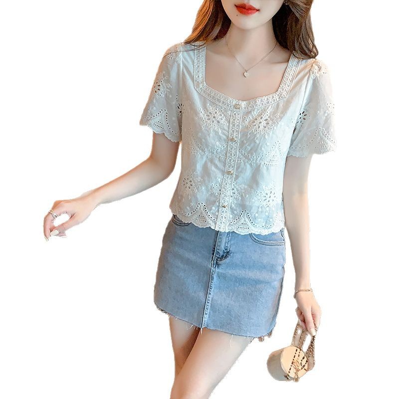 lace silk body-friendly summer fashionable shiffon T-shirt