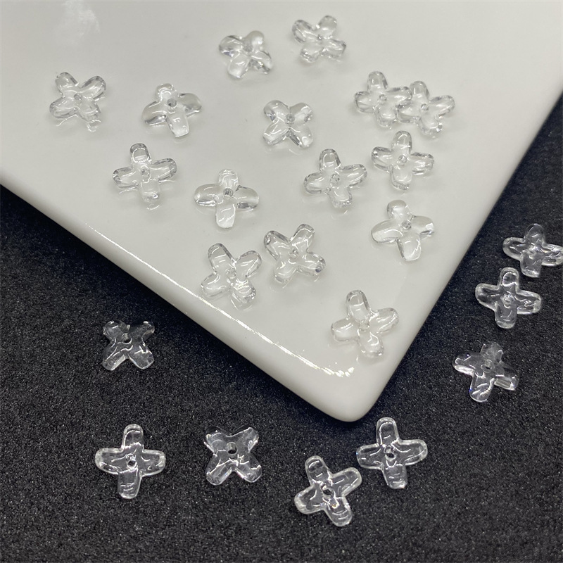 二模チェコ瑠璃小桂花花びら6*8mm十字花ネイルシールdiyアクセサリーヘアピン材料