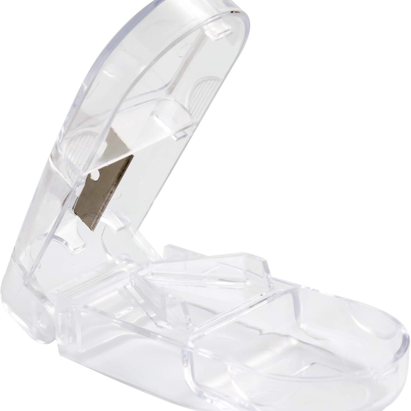 Caja cortadora de pastillas de plástico transparente, para personas mayores, portátil, funciona como divisor y cortador, producto transfronterizo