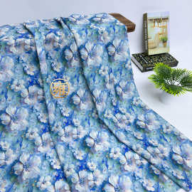 3D立体花卉平纹印花布油画风田园宝宝服装旗袍家具背景布diy面料